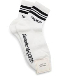 Alexander McQueen - White And Black Cotton Socks - Lyst