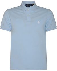 Polo Ralph Lauren - Light Blue Cotton Polo Shirt - Lyst