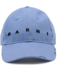 Marni - Blue Cotton Denim Baseball Cap - Lyst