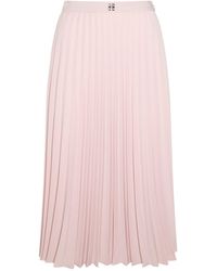Givenchy - Virgin Wool Blend Pleated Skirt - Lyst