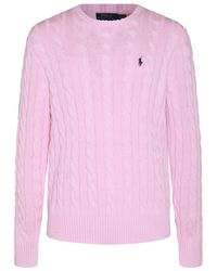Polo Ralph Lauren - Pink Cotton Knitwear - Lyst