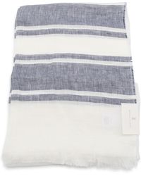 Brunello Cucinelli - Blue And White Linen Scarves - Lyst