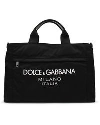 Dolce & Gabbana - Black Nylon Logo Tote Bag - Lyst