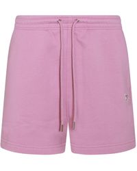 Maison Kitsuné - Pink Cotton Shorts - Lyst