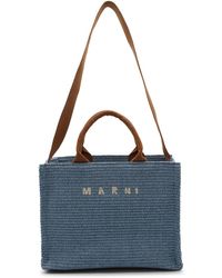 Marni - Blue Cotton Tote Bag - Lyst