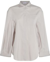 Brunello Cucinelli - Grey Cotton Shirt - Lyst