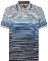 Missoni - Blue Cotton Polo Shirt - Lyst