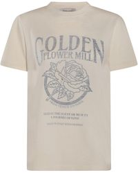 Golden Goose - Cream And Grey Cotton T-shirt - Lyst