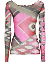 Emilio Pucci - Pink And Multicolor T-shirt - Lyst