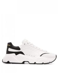 Dolce & Gabbana - White And Black Leather Daymaster Sneakers - Lyst