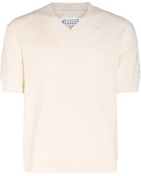 Maison Margiela - Off White Cotton Textured T-shirt - Lyst