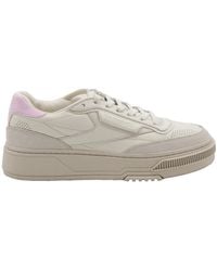 Reebok - White And Pink Leather C Ltd Sneakers - Lyst