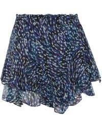 Isabel Marant - Blue Viscose Mini Skirt - Lyst