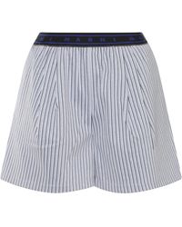 Marni - Blue And White Cotton Short - Lyst