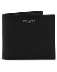 Saint Laurent - Black Leather Wallet - Lyst