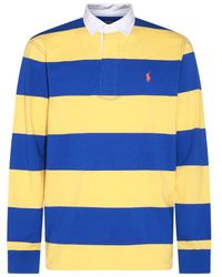 Polo Ralph Lauren - Yellow And Blue Cotton Polo Shirt - Lyst