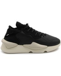 Y-3 - Black And White Leather Kaiwa Sneakers - Lyst
