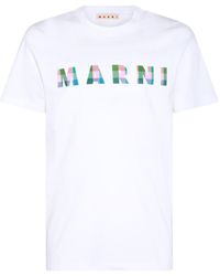 Marni - White Multicolour Cotton T-shirt - Lyst
