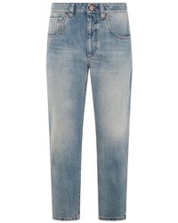 Brunello Cucinelli - Light Blue Cotton Denim Jeans - Lyst