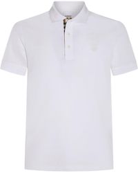 Burberry - White And Archive Beige Cotton Polo Shirt - Lyst