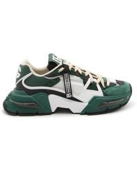 Dolce & Gabbana - Green And White Leather Airmaster Sneakers - Lyst