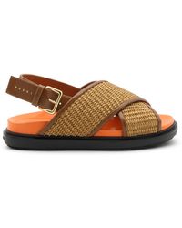Marni - Brown Cotton Fussbeet Sandals - Lyst