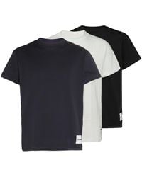 Jil Sander - Blue, White And Black Cotton T-shirts - Lyst