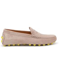 Tod's - Beige Suede Gommini Loafers - Lyst