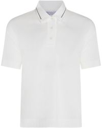 Brunello Cucinelli White Cotton Polo Shirt | Lyst