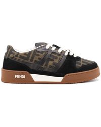 Fendi - Brown And Leather Match Sneakers - Lyst
