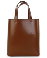 Marni - Brown Leather Museo Tote Bag - Lyst