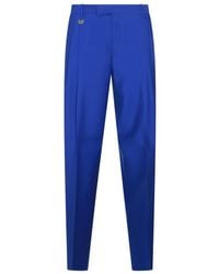 Burberry - Blue Wool Pants - Lyst
