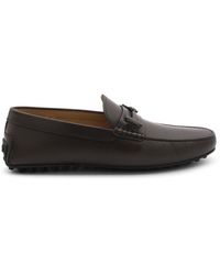 Tod's - Dark Brown Leather City Gommino Loafers - Lyst