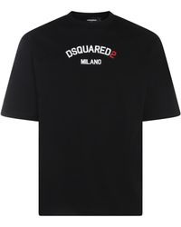 DSquared² - , White And Red Cotton T-shirt - Lyst