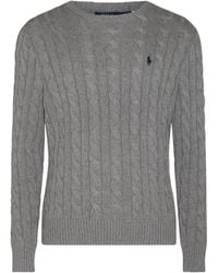 Polo Ralph Lauren - Dark Grey Cotton Knitwear - Lyst