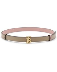 Burberry - Oat Beige And Dusky Pink Leather Belt - Lyst