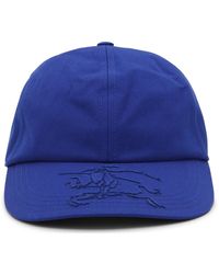 Burberry - Blue Cotton Blend Baseball Cap - Lyst