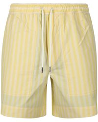 Maison Kitsuné - Light Yellow Cotton Shorts - Lyst