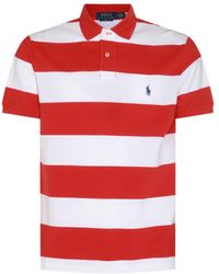 Polo Ralph Lauren - Red And White Cotton Polo Shirt - Lyst