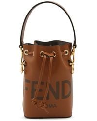 Fendi - Brown Leather Mon Tresor Mini Bucket Bag - Lyst
