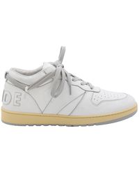 Rhude - White Leather Sneakers - Lyst