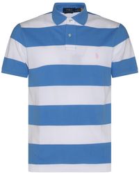 Polo Ralph Lauren - Light Blue And White Cotton Polo Shirt - Lyst