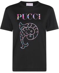 Emilio Pucci - Black Cotton T-shirt - Lyst