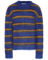 Marni - Blue And Yellow Wool Knitwear - Lyst