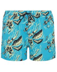 Paul Smith - Light Blue Multicolour Swim Shorts - Lyst