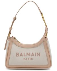 Balmain - Creme And Nude Leather B-army Shoulder Bag - Lyst