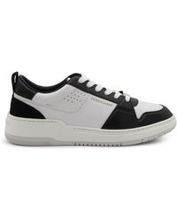 Ferragamo - White And Black Leather Street Style Pain Logo Sneakers - Lyst
