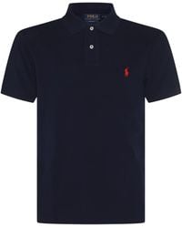 Polo Ralph Lauren - Navy Blue Cotton Polo Shirt - Lyst