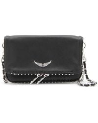 Zadig & Voltaire - Black Leather Rock Nano Swing Your Wings Shoulder Bag - Lyst