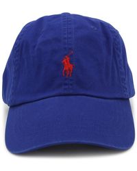 Polo Ralph Lauren - Royal Blue And Red Cotton Baseball Cap - Lyst